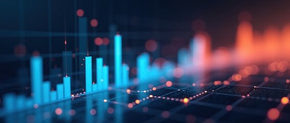 Digital chart background, stock business graph, statistics and about data exchange in finance.