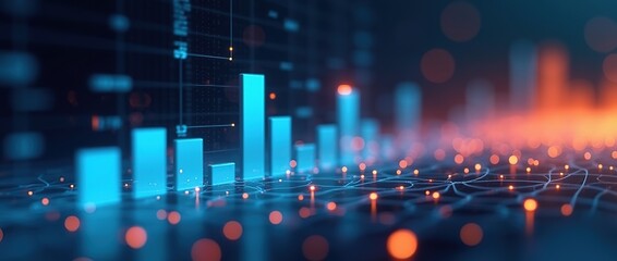 Digital chart background, stock business graph, statistics and about data exchange in finance.