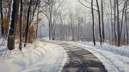 Sticker - Snowy Forest Path