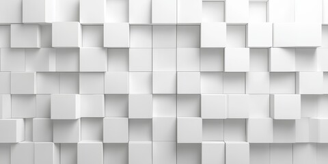 Wall Mural - Glossy white decorative wall grid panel in 3D design, ideal for enhancing the aesthetics of your space with its stylish and modern appearance.