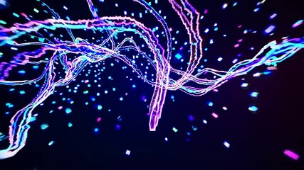 Aufkleber - Colorful abstract patterns swirl in mesmerizing motion through digital space