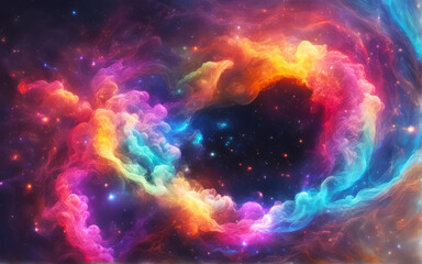 Wall Mural - super nova abstract colorful hold of galaxy nebular with stars and smoke on the space in universe background