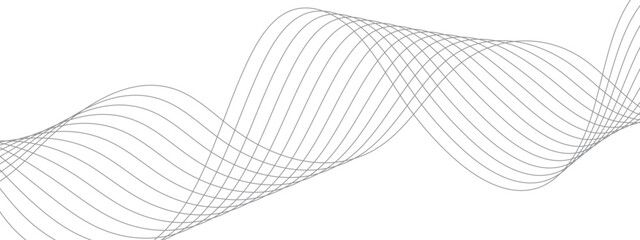 Poster - Elegant Abstract Waveform Design. Minimalist Linear Pattern with Flowing Curves. Curved line vector element stripes. Technology curved lines. Digital frequency track equalizer.