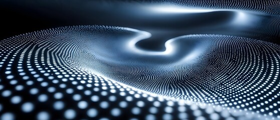 A blue background with white dots