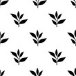 © riansa28 - tea leaves pattern background. green leaves vector pattern background. Green tea leaf seamless pattern. silhouette leaf background.