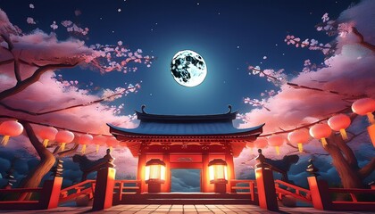 Wall Mural - dragon on the roof of the temple