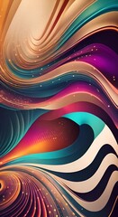 Wall Mural - Abstract colorful background sound waves illustration 4K vertical