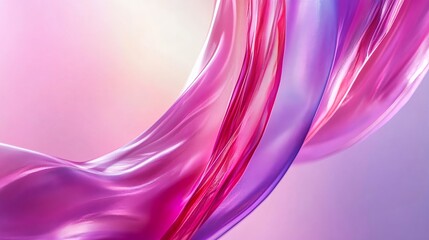 Wall Mural - Soft Pink and Purple Waves in a Calm Gradient Background