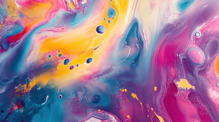 Poster - Abstract Swirls of Color in Liquid Art