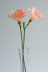 Sticker - Pink Flowers in Clear Vase