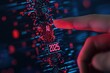 © Pixelbiz - AI trend 2025 business concept. A futuristic digital display shows 'AI' and '2025,' with a finger poised to interact, symbolizing advancements in technology and artificial intelligence.