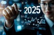 © Pixelbiz - AI trend 2025 business concept. A business professional analyzes data and trends, focusing on the year 2025, surrounded by digital graphs and statistics.