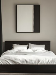 Wall Mural - Bedroom scene with white bedding