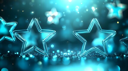 Wall Mural - Serene Cosmic Stars on Dark Blue Background with Sharp Focus