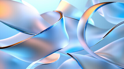 Aufkleber - dynamic interplay of angular abstract forms and soft gradients creates visually captivating composition. smooth curves and translucent layers evoke sense of fluidity and movement