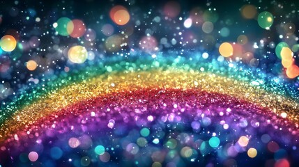 Wall Mural - Vibrant Rainbow Background with Dynamic Bokeh and Light Effects