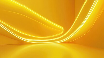 Wall Mural - dynamic neon yellow curved lines in an abstract background suitable for modern design and creative p