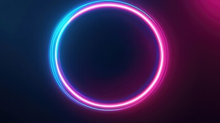 Wall Mural - cyan pink neon bokeh lights abstract background with blurred circles for modern design and visual ef