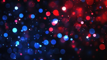 Wall Mural - abstract background featuring luminous red and blue bokeh lights set against a dark textured backdro