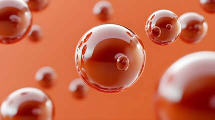 Wall Mural - Dreamy Glowing Bubbles on a Warm Gradient Background