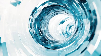 Wall Mural - dynamic abstract circular pattern in blue and white with warped visual effects for modern design bac