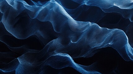 Wall Mural - elegant blue wave texture on a dark abstract background for modern design and digital art projects