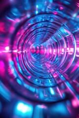 Poster - Colorful Circular Tunnel with Lights