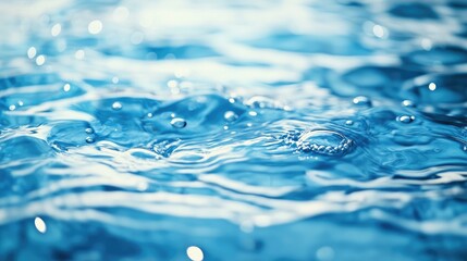 Wall Mural - calm blue water surface with ripples and bubbles creating a serene and tranquil texture background i