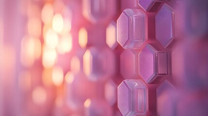 Wall Mural - Hexagon Design with Gradient Shades of Pink and Purple Background