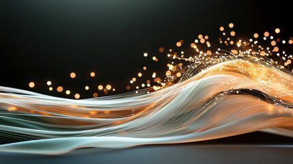 Wall Mural - a stream of glowing particles swirling and dancing against a dark background, resembling a cosmic ri
