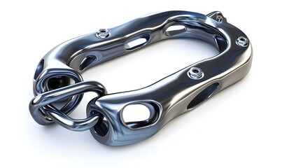 Abstract metallic link, 3D render.