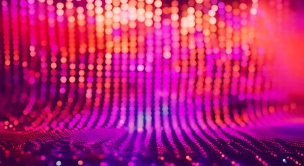 Wall Mural - Colorful abstract digital waveform featuring glowing dots in vibrant hues illustrating technology and data visualization concepts 4K