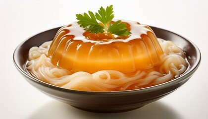 Wall Mural - noodles in a bowl of jelly on a white heritage