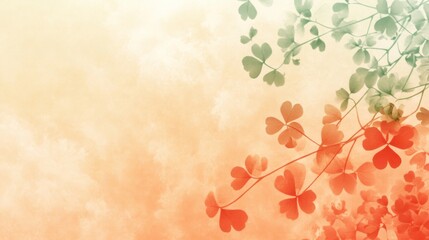 Wall Mural - Abstract Watercolor Painting of Clover Leaves on a Pastel Background