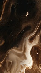 Wall Mural - Beautiful mocha mousse feather patterns create soft textures on light beige background