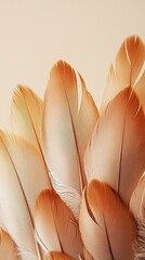 Wall Mural - Beautiful mocha mousse feather patterns create soft textures on light beige background