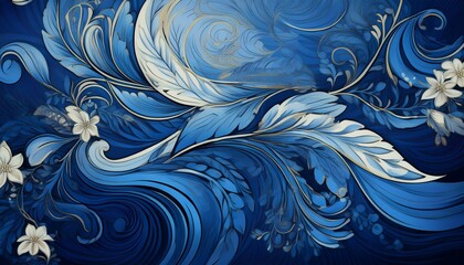 Wall Mural - abstract blue and black are light pattern with the gradient is the with floor wall metal texture sof