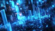 © ma - A dynamic background of digital bar charts and graphs with an abstract cityscape, representing the global stock market.