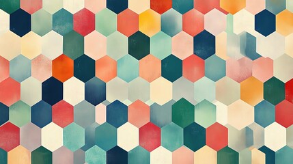 Wall Mural - Colorful Geometric Hexagon Pattern for Abstract Design Applications