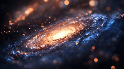 Wall Mural - cosmic spiral galaxy: a celestial tapestry of stars and nebulae in vivid hues