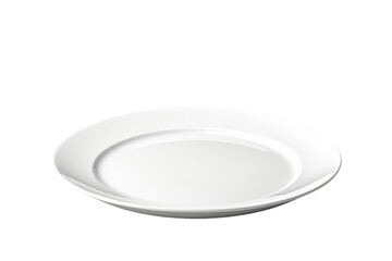 Simple white plate for serving food in a modern dining setting or culinary presentation