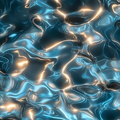 Canvas Print - a mesmerizing scene of intricate and organic shapes created by water reflection lights, hyperrealist