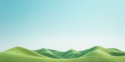 Wall Mural - Serene Rolling Green Hills Under a Clear Blue Sky