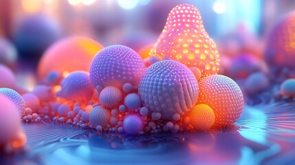 Leinwandbilder - Market segmentation visualized as layered glowing spheres in vibrant clusters, representing unique consumer groups, demographics, preferences, and strategic audience targeting