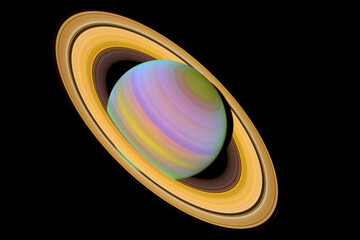 Wall Mural - planet saturn on a dark background. elements of this image furnished by nasa