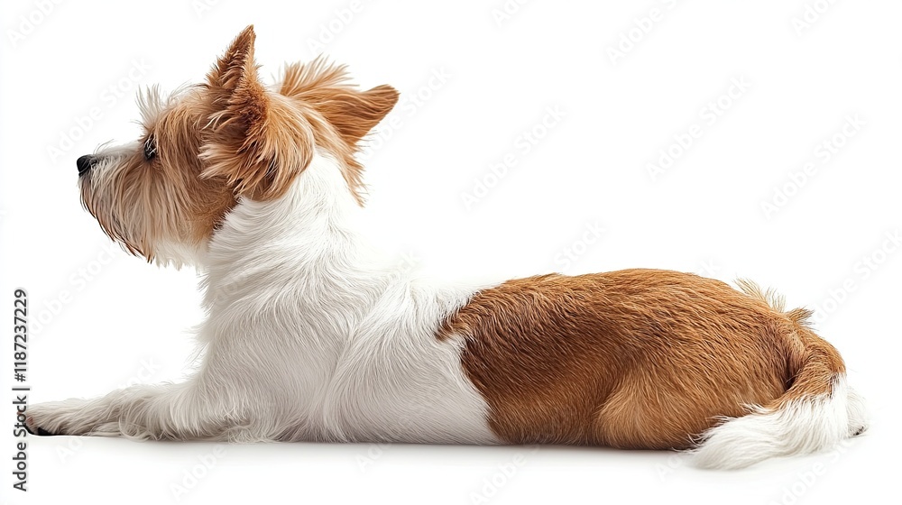 For transparent background applications, a dog's back view is isolated ...