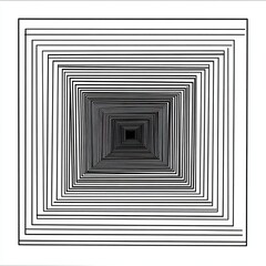 Wall Mural - Abstract grayscale square tunnel illusion.