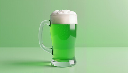 Green beer in mug for St. Patrick’s Day celebration