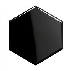 Wall Mural - Glossy black hexagonal tile isolated on white.