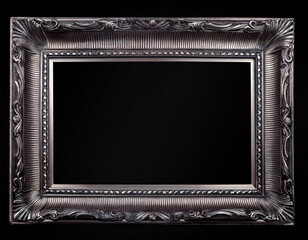 antique picture black frame isolated on black background clippi